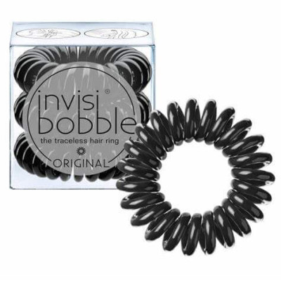 Invisibobble original true black - čierne špirálové gumičky,3ks v balení