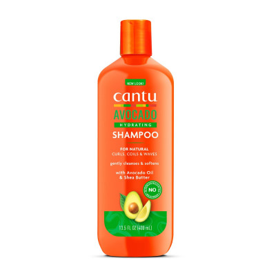 Cantu Avocado Hydrating Shampoo 400 ml, čistiaci šampón s EDTA, avokádovým olejom a bambuckým maslom.