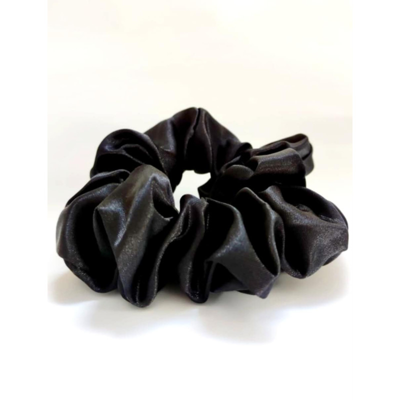 Saténová gumička Scrunchies Metallic Grey – na ochranu vlasov