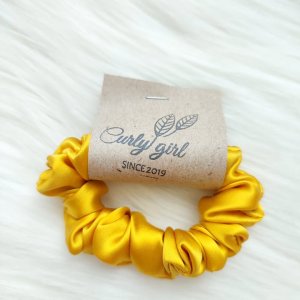 Mini Scrunchies Ocher Yellow - silk