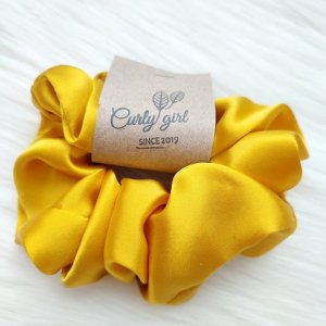 Maxi scrunchies Ocher Yellow - silk